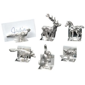 sterling silver animal placecard holders