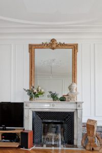 decorative mirrors above mantel