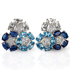 blue topaz triple circle earrings scully and scully