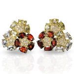 garnet triple circle crown earrings scully and scully