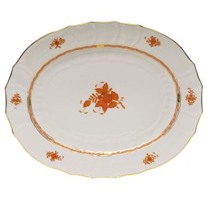 herend turkey platter chinese bouquet rust
