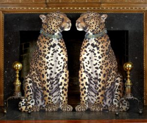 leopard fireplace screen scully and scully