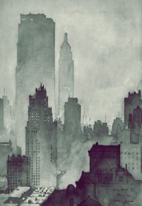 new york city art watercolor
