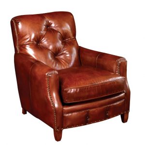 valencia tufted reading chair leather library scully