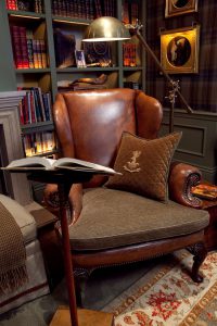 leather chair library
