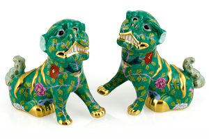 herend pair imperial foo dogs chinoiserie