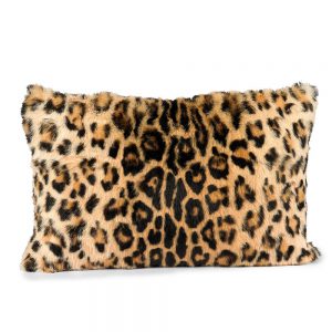 Rabbit Fur Printed Leopard Pillow