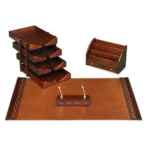 handmade mahogany desk set